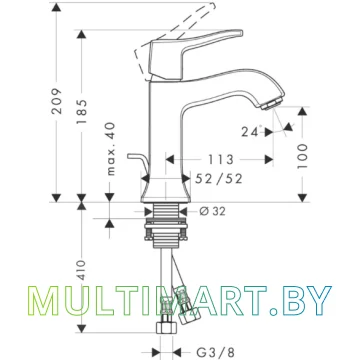 Смеситель Hansgrohe Metris Classic (31075000) картинка 4